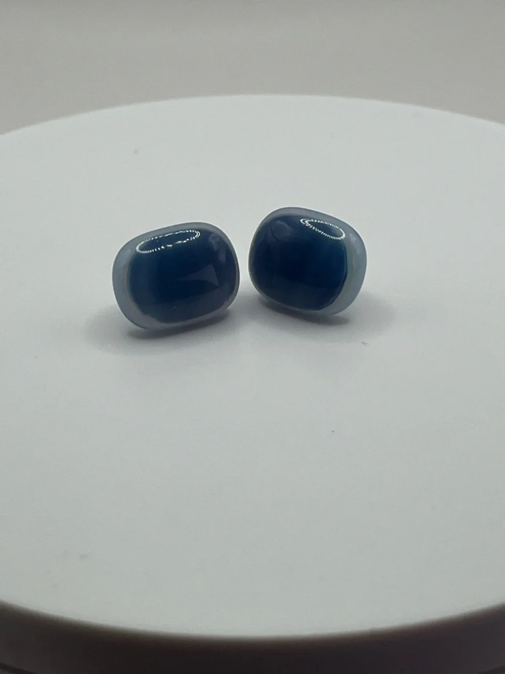 Blue Glass Stud Earrings